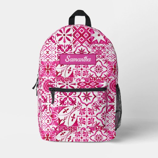 Sommermajolika rot sizilianische Mittelmeer Bedruckter Rucksack (Vorderseite)