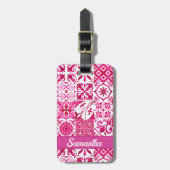 Sommermajolika rot sizilianische Mittelmeer Gepäckanhänger (Vorderseite vertikal)