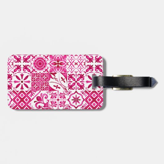 Sommermajolika rot sizilianische Mittelmeer Gepäckanhänger (Rückseite horizontal)