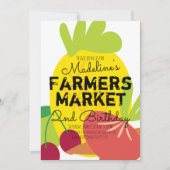 Sommermarkt Bauern Obst und Gemüse Einladung (Vorderseite)