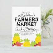 Sommermarkt Bauern Obst und Gemüse Einladung (Stehend Vorderseite)