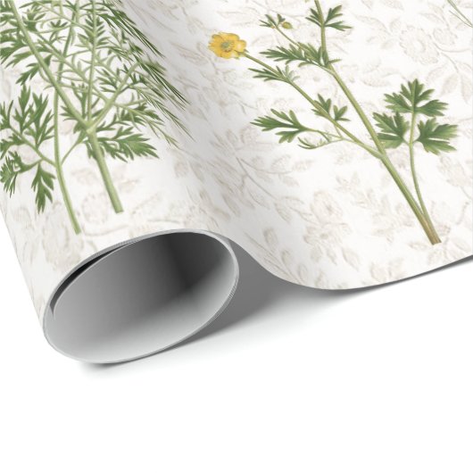 Sommermauer Vintage Wildblume Geschenkpapier (Rolleneckpunkt)
