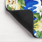 Sommermediterrane Zitronen und Blume Mousepad (Ecke)
