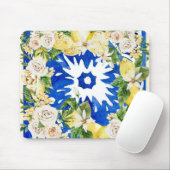 Sommermediterrane Zitronen und Blume Mousepad (Mit Mouse)