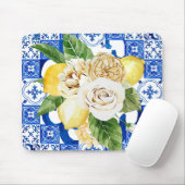 Sommermediterrane Zitronen und Blume Mousepad (Mit Mouse)