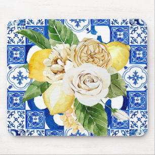Sommermediterrane Zitronen und Blume Mousepad