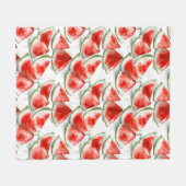 Sommermelonen-Wasserfarbmuster Fleecedecke (Vorderseite (Horizontal))