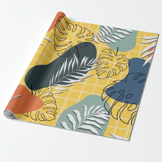 Sommermemphi nahtlos, abstrakte Formen und Geschenkpapier (Ungerollt)