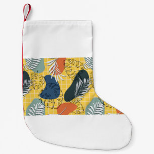 Sommermemphi nahtlos, abstrakte Formen und Kleiner Weihnachtsstrumpf