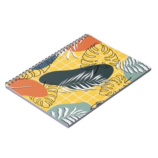 Sommermemphi nahtlos, abstrakte Formen und Notizblock (Linke Seite)