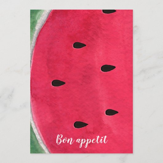 Sommermenü mit Watermelon Menükarte (Rückseite)