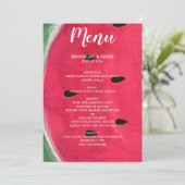 Sommermenü mit Watermelon Menükarte (Stehend Vorderseite)