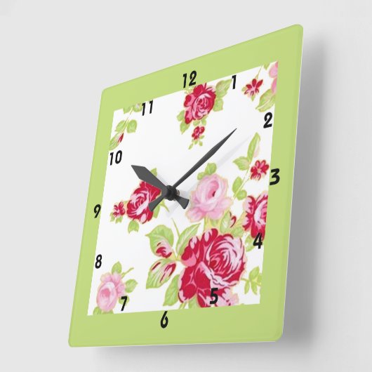 Sommermonate-Hütte Quadratische Wanduhr (Winkel)