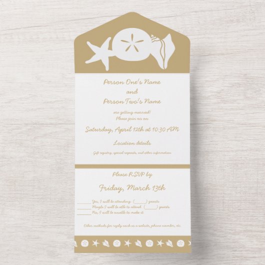 Sommermonate in Sand All In One Einladung (Innen Boden)