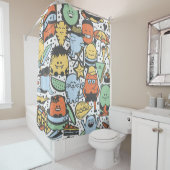 Sommermonster, farbenfrohe, nahtlose Muster Duschvorhang (Beispiel)