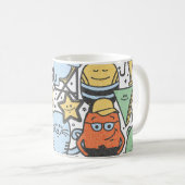 Sommermonster, farbenfrohe, nahtlose Muster Kaffeetasse (VorderseiteRechts)