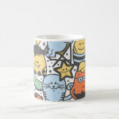 Sommermonster, farbenfrohe, nahtlose Muster Kaffeetasse (Mittel)