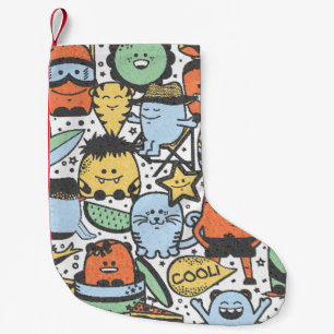 Sommermonster, farbenfrohe, nahtlose Muster Kleiner Weihnachtsstrumpf
