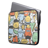 Sommermonster, farbenfrohe, nahtlose Muster Laptopschutzhülle (Vorderseite Links)