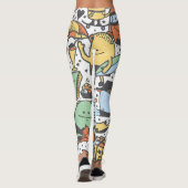 Sommermonster, farbenfrohe, nahtlose Muster Leggings (Rückseite)