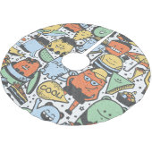 Sommermonster, farbenfrohe, nahtlose Muster Polyester Weihnachtsbaumdecke (Schrägansicht)