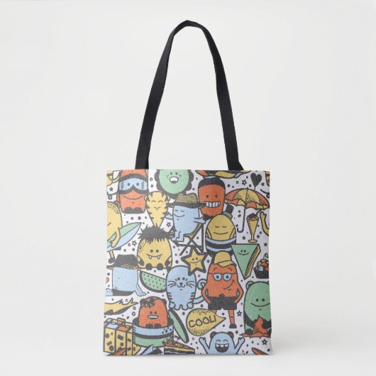 Sommermonster, farbenfrohe, nahtlose Muster Tasche (Vorderseite)
