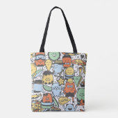 Sommermonster, farbenfrohe, nahtlose Muster Tasche (Rückseite)