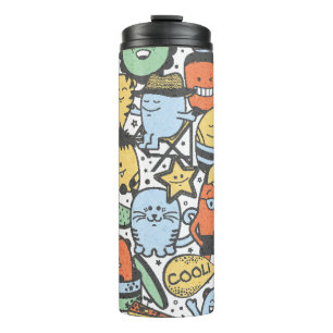 Sommermonster, farbenfrohe, nahtlose Muster Thermosbecher
