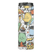 Sommermonster, farbenfrohe, nahtlose Muster Thermosbecher (Rückseite)