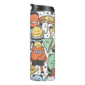 Sommermonster, farbenfrohe, nahtlose Muster Thermosbecher (Nach rechts gedreht)
