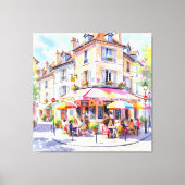 Sommermorgen im Straßencafé Leinwanddruck (Vorderseite)