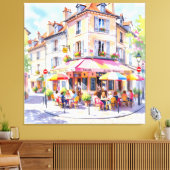 Sommermorgen im Straßencafé Leinwanddruck (Insitu (Wohnzimmer))