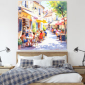 Sommermorgen im Straßencafé Leinwanddruck (Insitu (Schlafzimmer))