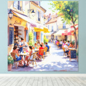 Sommermorgen im Straßencafé Leinwanddruck (Insitu (Holzboden))