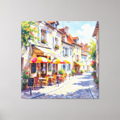 Sommermorgen im Straßencafé Leinwanddruck (Vorderseite)