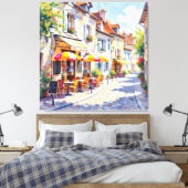 Sommermorgen im Straßencafé Leinwanddruck (Insitu (Schlafzimmer))