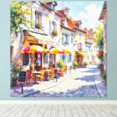 Sommermorgen im Straßencafé Leinwanddruck (Insitu (Holzboden))