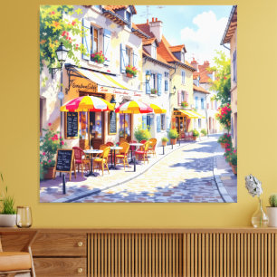 Sommermorgen im Straßencafé Leinwanddruck