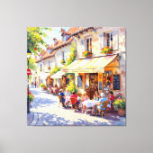Sommermorgen im Straßencafé Leinwanddruck (Vorderseite)
