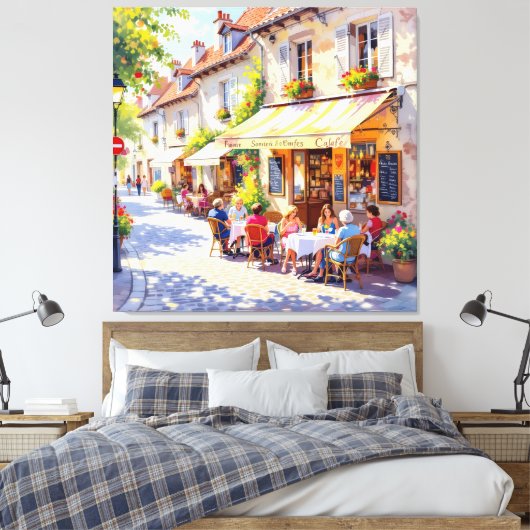 Sommermorgen im Straßencafé Leinwanddruck (Insitu (Schlafzimmer))