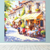 Sommermorgen im Straßencafé Leinwanddruck (Insitu (Holzboden))