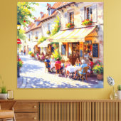 Sommermorgen im Straßencafé Leinwanddruck (Insitu (Wohnzimmer))