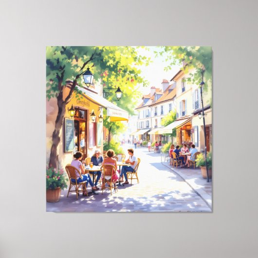 Sommermorgen im Straßencafé Leinwanddruck (Vorderseite)