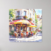 Sommermorgen im Straßencafé Leinwanddruck (Vorderseite)