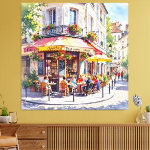 Sommermorgen im Straßencafé Leinwanddruck