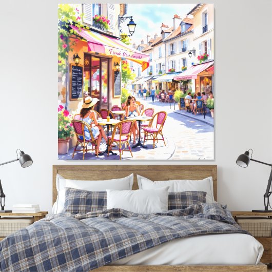 Sommermorgen im Straßencafé Leinwanddruck (Insitu (Schlafzimmer))