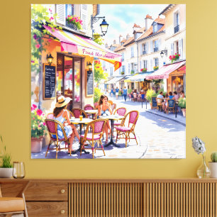 Sommermorgen im Straßencafé Leinwanddruck