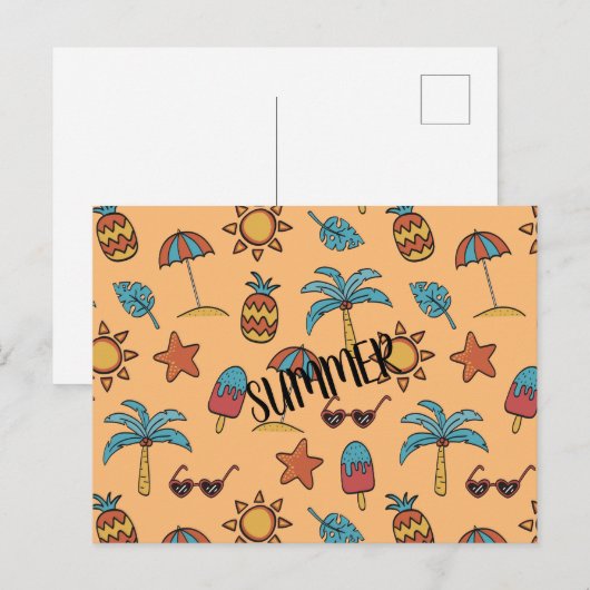 Sommermuster anpassen postkarte (Vorne/Hinten)