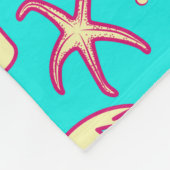 Sommermuster auf türkisfarbenem Hintergrund: Schir Fleecedecke (Ecke)