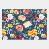 Sommermuster der Blume mit eigenem Hintergrund Geschenkpapier Set (Vorderseite 3)